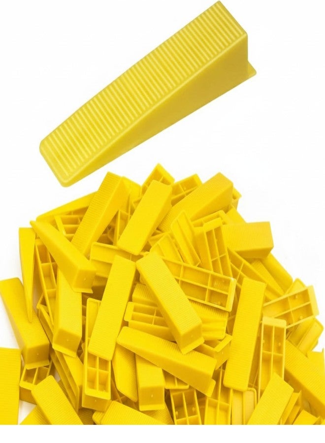 LUXART 200 PCS Reusable Tile Leveling System Wedges|Professional Thickened PVC Tile Levelers for Floor and Wall Installation|High-Strength Tile for Evenly Spaced Joints Lippage-Free Surfaces Yellow - Image 1